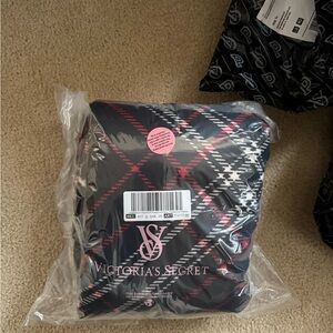 Victoria's Secret Black and Red Plaid Blanket